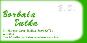 borbala dulka business card